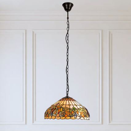 Brilagi - Πολυέλαιος Tiffany με βιτρώ σε αλυσίδα LUISA 2xE27/60W/230V
