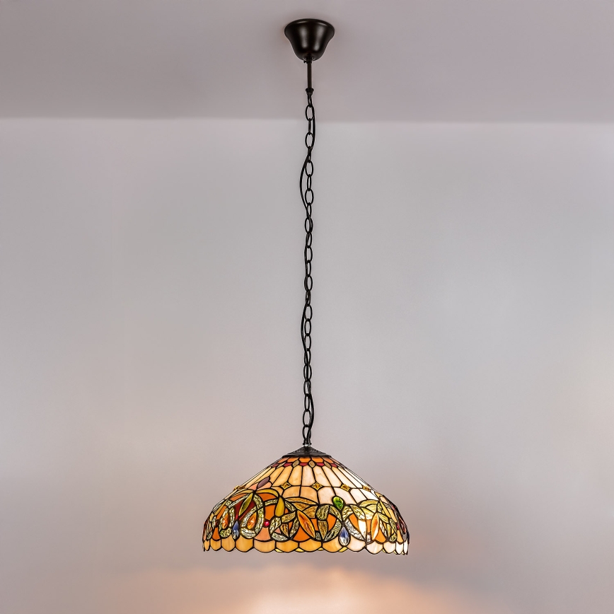 Brilagi - Πολυέλαιος Tiffany με βιτρώ σε αλυσίδα LUISA 2xE27/60W/230V