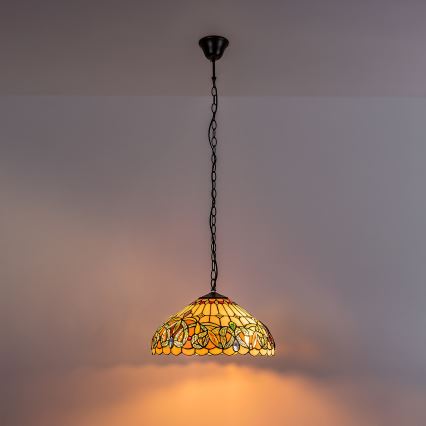 Brilagi - Πολυέλαιος Tiffany με βιτρώ σε αλυσίδα LUISA 2xE27/60W/230V