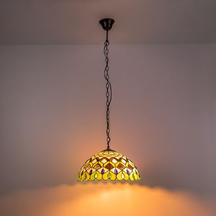 Brilagi - πολυέλαιος Tiffany με βιτρώ σε αλυσίδα MARGARET 2xE27/60W/230V