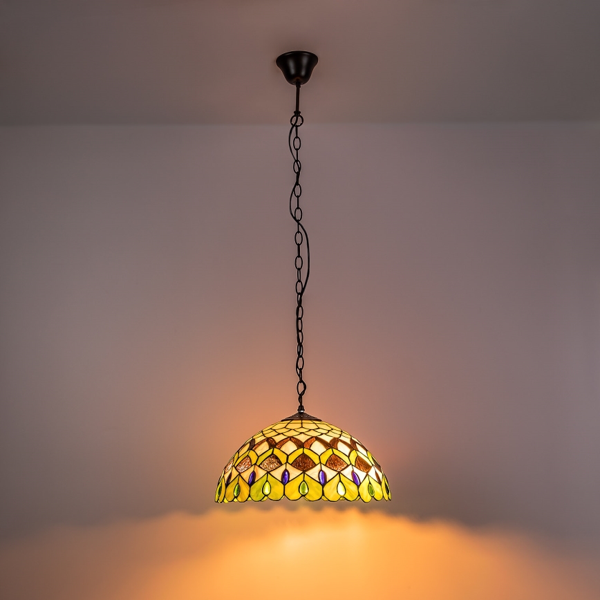 Brilagi - πολυέλαιος Tiffany με βιτρώ σε αλυσίδα MARGARET 2xE27/60W/230V