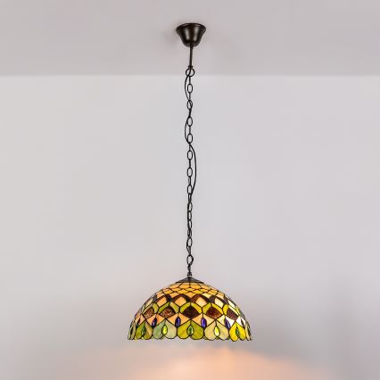 Brilagi - πολυέλαιος Tiffany με βιτρώ σε αλυσίδα MARGARET 2xE27/60W/230V