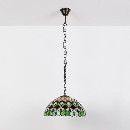 Brilagi - πολυέλαιος Tiffany με βιτρώ σε αλυσίδα MARGARET 2xE27/60W/230V