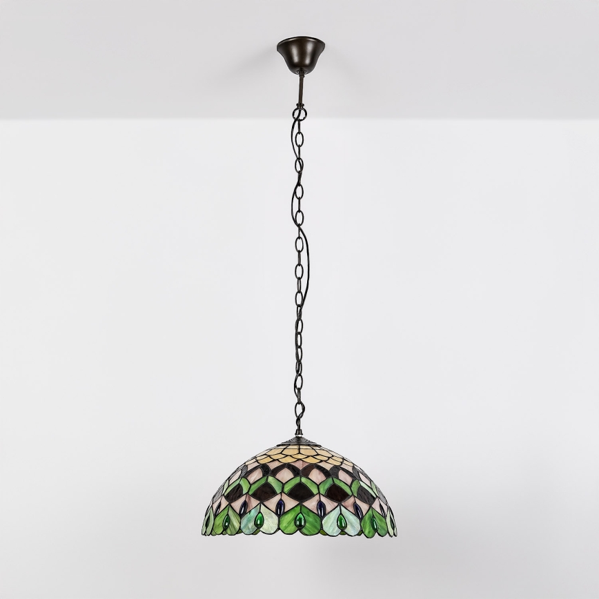 Brilagi - πολυέλαιος Tiffany με βιτρώ σε αλυσίδα MARGARET 2xE27/60W/230V