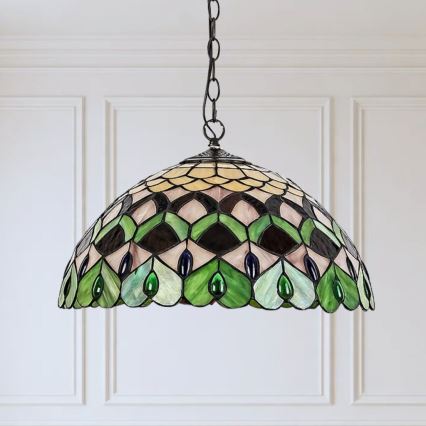 Brilagi - πολυέλαιος Tiffany με βιτρώ σε αλυσίδα MARGARET 2xE27/60W/230V