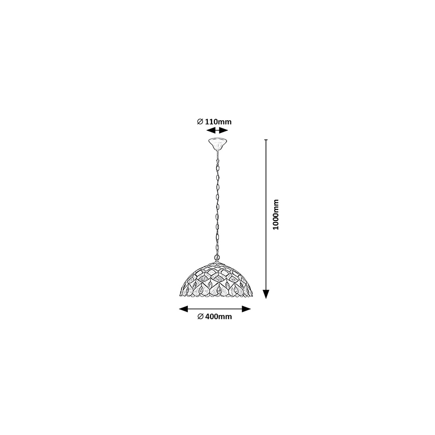 Brilagi - πολυέλαιος Tiffany με βιτρώ σε αλυσίδα MARGARET 2xE27/60W/230V