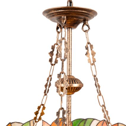 Brilagi - Πολυέλαιος Tiffany με βιτρώ σε αλυσίδα SUNFLOWER 3xE27/60W/230V Ø 50 cm