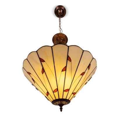 Brilagi - Πολυέλαιος Tiffany με βιτρό σε αλυσίδα FOLIA 3xE27/60W/230V Ø 50 εκ.