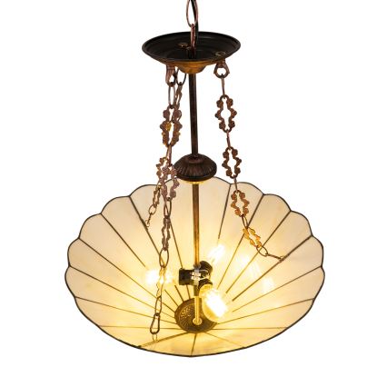 Brilagi - Πολυέλαιος Tiffany με βιτρό σε αλυσίδα FOLIA 3xE27/60W/230V Ø 50 εκ.