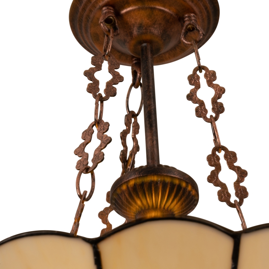 Brilagi - Πολυέλαιος Tiffany με βιτρό σε αλυσίδα FOLIA 3xE27/60W/230V Ø 50 εκ.