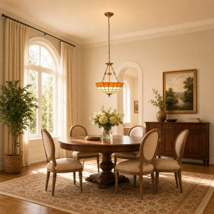 Brilagi - Πολυέλαιος Tiffany με βιτρό σε αλυσίδα SIENNA 3xE27/60W/230V Ø 50 cm