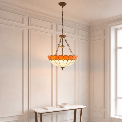 Brilagi - Πολυέλαιος Tiffany με βιτρό σε αλυσίδα SIENNA 3xE27/60W/230V Ø 50 cm