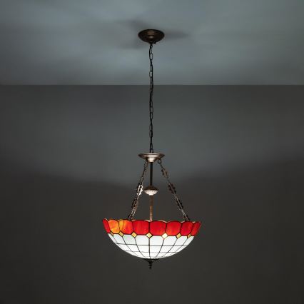 Brilagi - Πολυέλαιος Tiffany με βιτρό σε αλυσίδα SIENNA 3xE27/60W/230V Ø 50 cm