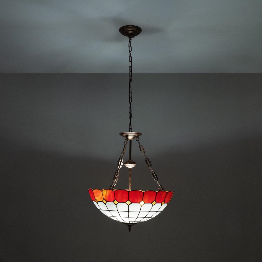 Brilagi - Πολυέλαιος Tiffany με βιτρό σε αλυσίδα SIENNA 3xE27/60W/230V Ø 50 cm