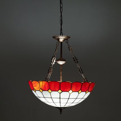 Brilagi - Πολυέλαιος Tiffany με βιτρό σε αλυσίδα SIENNA 3xE27/60W/230V Ø 50 cm