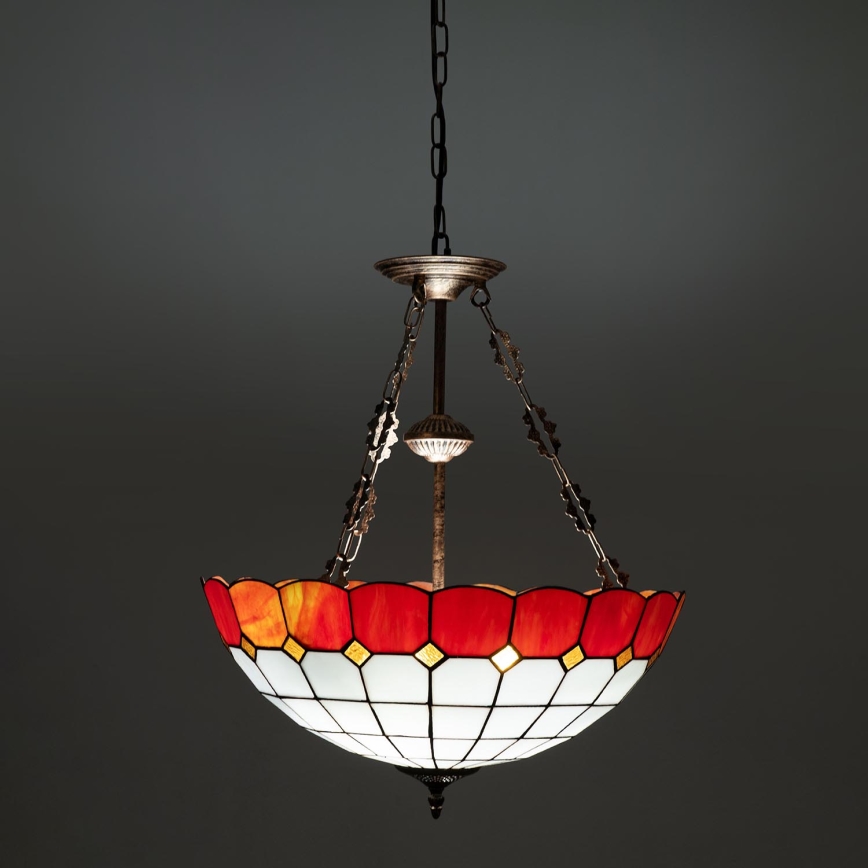 Brilagi - Πολυέλαιος Tiffany με βιτρό σε αλυσίδα SIENNA 3xE27/60W/230V Ø 50 cm