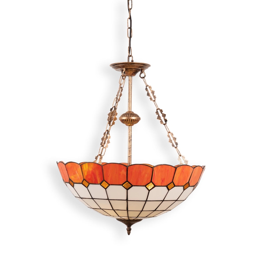 Brilagi - Πολυέλαιος Tiffany με βιτρό σε αλυσίδα SIENNA 3xE27/60W/230V Ø 50 cm