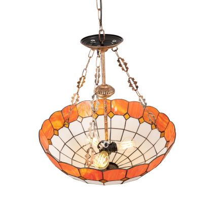 Brilagi - Πολυέλαιος Tiffany με βιτρό σε αλυσίδα SIENNA 3xE27/60W/230V Ø 50 cm