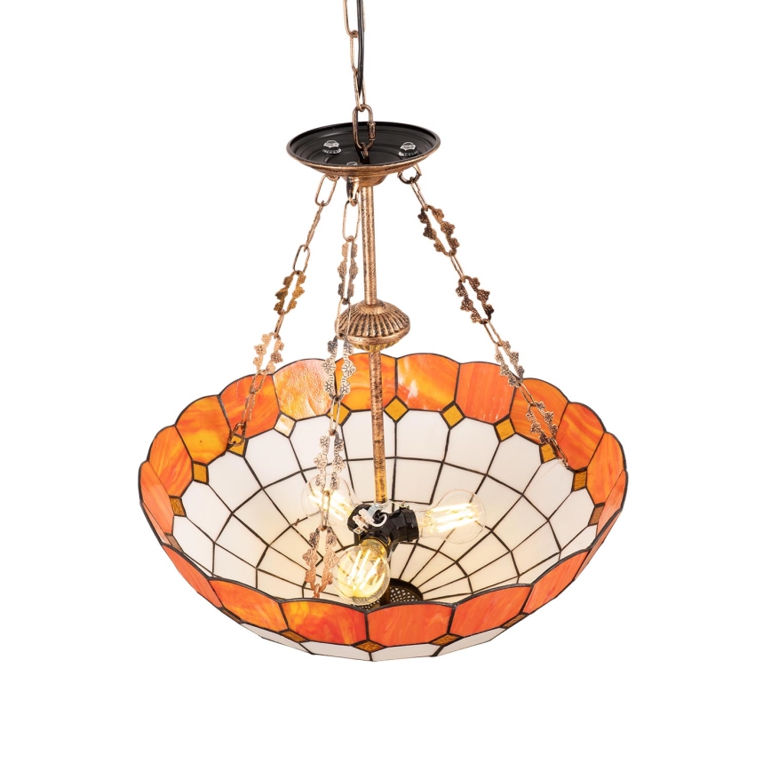 Brilagi - Πολυέλαιος Tiffany με βιτρό σε αλυσίδα SIENNA 3xE27/60W/230V Ø 50 cm