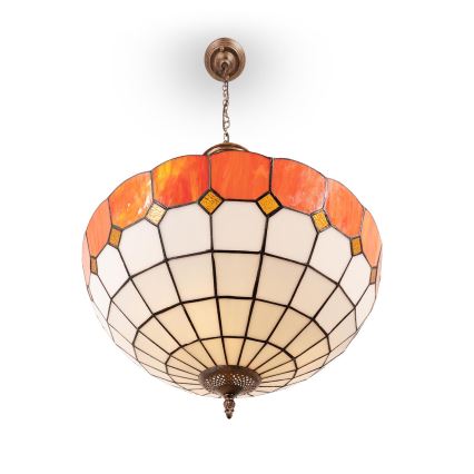 Brilagi - Πολυέλαιος Tiffany με βιτρό σε αλυσίδα SIENNA 3xE27/60W/230V Ø 50 cm
