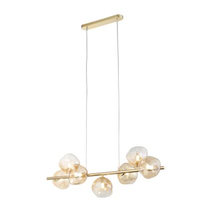 Brilagi - Πολυέλαιος VULCANO με ανάρτηση σε καλώδιο, 7xG9/8W/230V, χρυσό/καπνιστό μπεζ