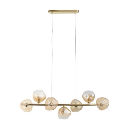 Brilagi - Πολυέλαιος VULCANO με ανάρτηση σε καλώδιο, 7xG9/8W/230V, χρυσό/καπνιστό μπεζ