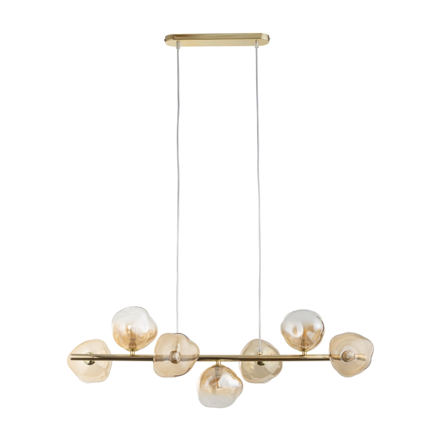 Brilagi - Πολυέλαιος VULCANO με ανάρτηση σε καλώδιο, 7xG9/8W/230V, χρυσό/καπνιστό μπεζ