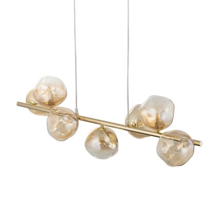 Brilagi - Πολυέλαιος VULCANO με ανάρτηση σε καλώδιο, 7xG9/8W/230V, χρυσό/καπνιστό μπεζ