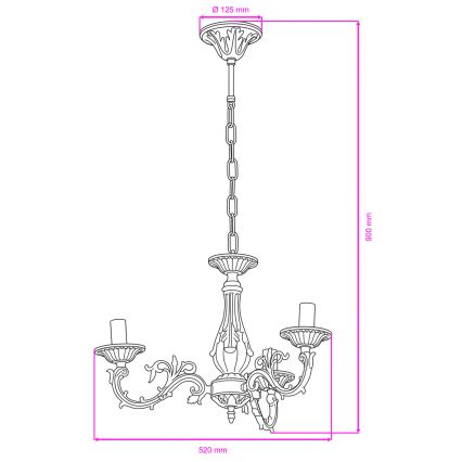 BRILAGI - Πολυέλαιος με αλυσίδα CLASSIC 3xE14/10W/230V από ορείχαλκο