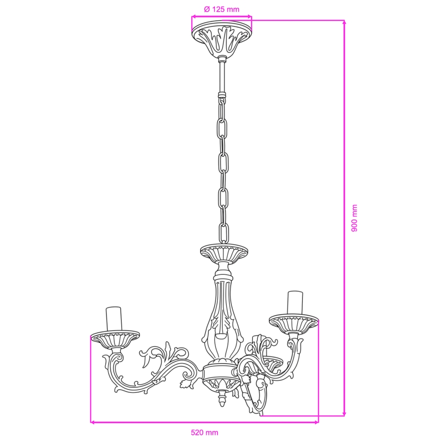 BRILAGI - Πολυέλαιος με αλυσίδα CLASSIC 3xE14/10W/230V από ορείχαλκο