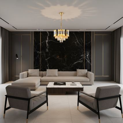 Brilagi - Πολυέλαιος με αλυσίδα CRISTAL 5xE14/40W/230V διάμ. 38 εκ.