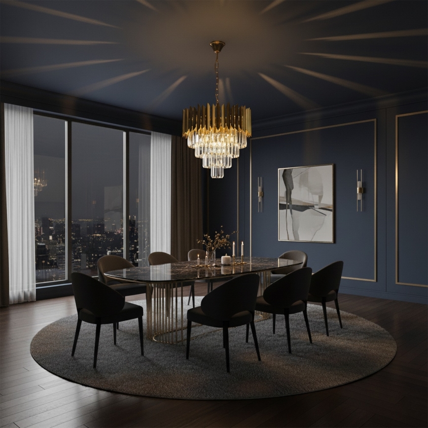 Brilagi - Πολυέλαιος με αλυσίδα CRISTAL 5xE14/40W/230V διάμ. 45 εκ.