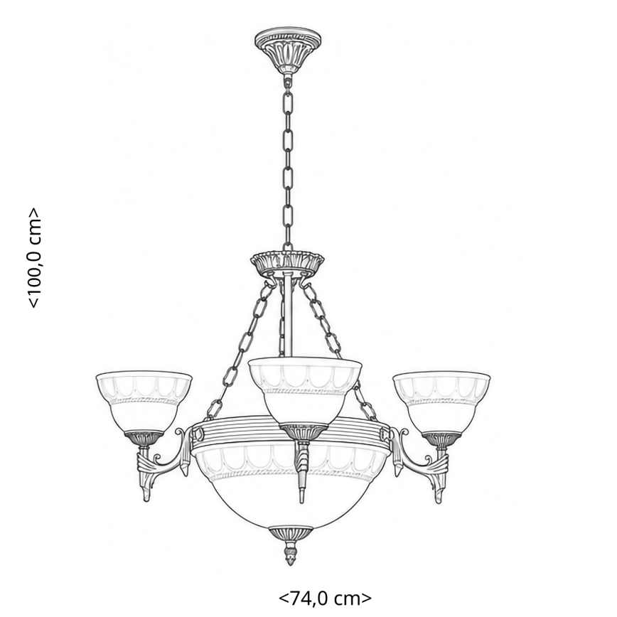 BRILAGI - Πολυέλαιος με αλυσίδα DAHLIA 6xE27/40W/230V Ø 74 cm ορείχαλκος