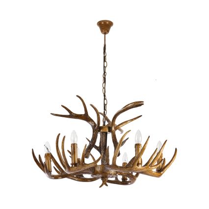 BRILAGI - Πολυέλαιος με αλυσίδα DEER 6xE14/10W/230V διάμ. 80 cm ελαφίσια κέρατα