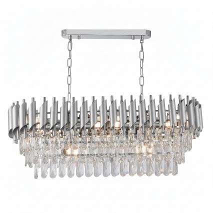 Brilagi - Πολυέλαιος με αλυσίδα ECLIPSE 10xE14/10W/230V 78x28 εκ. ασημί