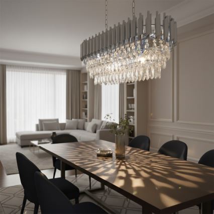 Brilagi - Πολυέλαιος με αλυσίδα ECLIPSE 10xE14/10W/230V 78x28 εκ. ασημί