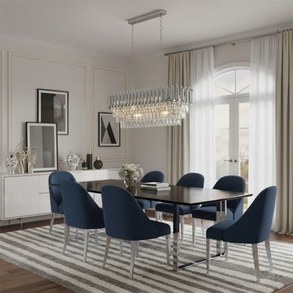 Brilagi - Πολυέλαιος με αλυσίδα ECLIPSE 10xE14/10W/230V 78x28 εκ. ασημί