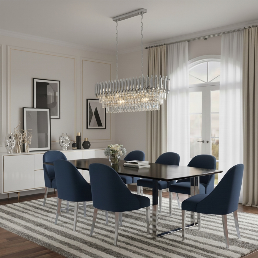 Brilagi - Πολυέλαιος με αλυσίδα ECLIPSE 10xE14/10W/230V 78x28 εκ. ασημί