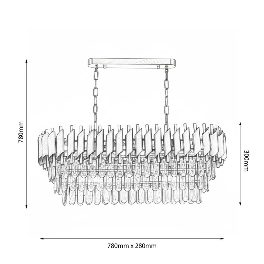 Brilagi - Πολυέλαιος με αλυσίδα ECLIPSE 10xE14/10W/230V 78x28 εκ. ασημί
