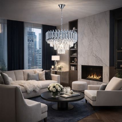 Brilagi - Πολυέλαιος με αλυσίδα ECLIPSE 5xE14/10W/230V Ø 38 cm ασημί