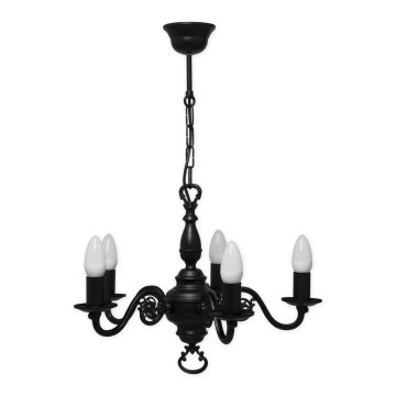 Brilagi - Πολυέλαιος με αλυσίδα IMPERO 5xE14/60W/230V μαύρος