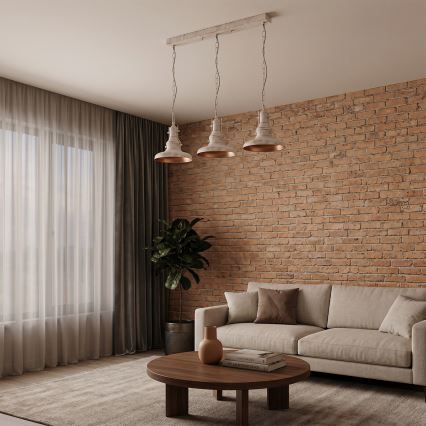 Brilagi - Πολυέλαιος με αλυσίδα PYRONIC 3xE27/40W/230V κρεμ/πατίνα
