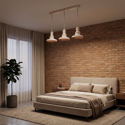 Brilagi - Πολυέλαιος με αλυσίδα PYRONIC 3xE27/40W/230V κρεμ/πατίνα