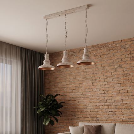 Brilagi - Πολυέλαιος με αλυσίδα PYRONIC 3xE27/40W/230V κρεμ/πατίνα