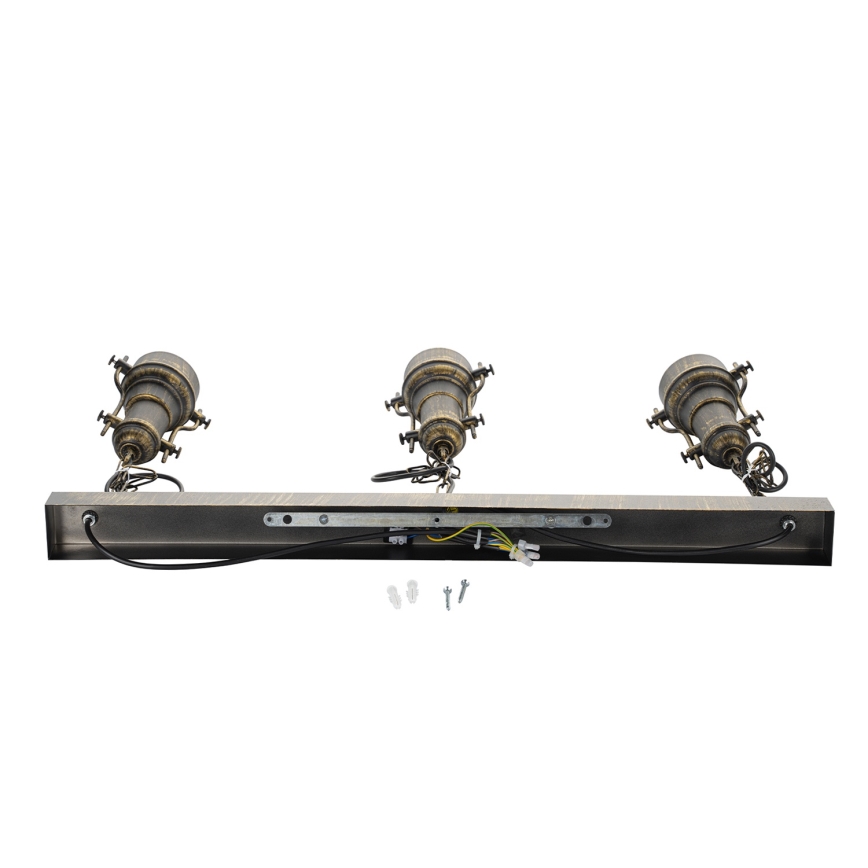 Brilagi - Πολυέλαιος με αλυσίδα PYRONIC 3xE27/40W/230V μπρονζέ/πατίνα