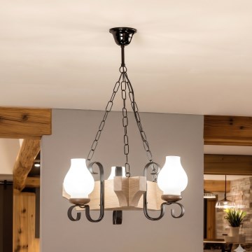Brilagi - Πολυέλαιος με αλυσίδα QUEEN 3xE14/40W/230V, απόχρωση δρυός