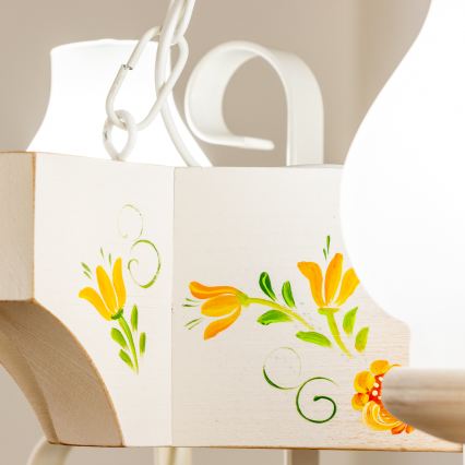 Brilagi - Πολυέλαιος με αλυσίδα QUEEN 3xE14/40W/230V οξιά/κρεμ