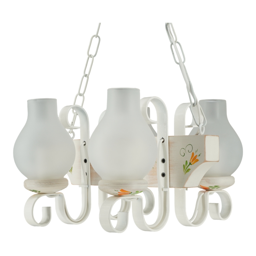 Brilagi - Πολυέλαιος με αλυσίδα QUEEN 4xE14/40W/230V οξιά/κρεμ