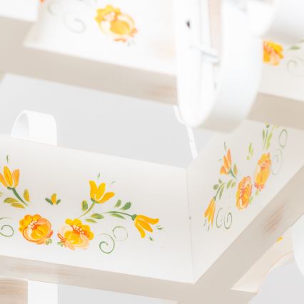 Brilagi - Πολυέλαιος με αλυσίδα QUEEN 4xE14/40W/230V οξιά/κρεμ