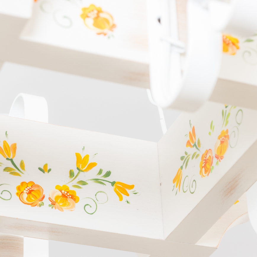 Brilagi - Πολυέλαιος με αλυσίδα QUEEN 4xE14/40W/230V οξιά/κρεμ